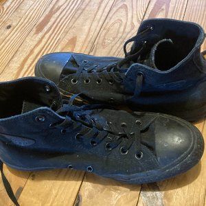 black converse all star shoe high top size 10 ten
